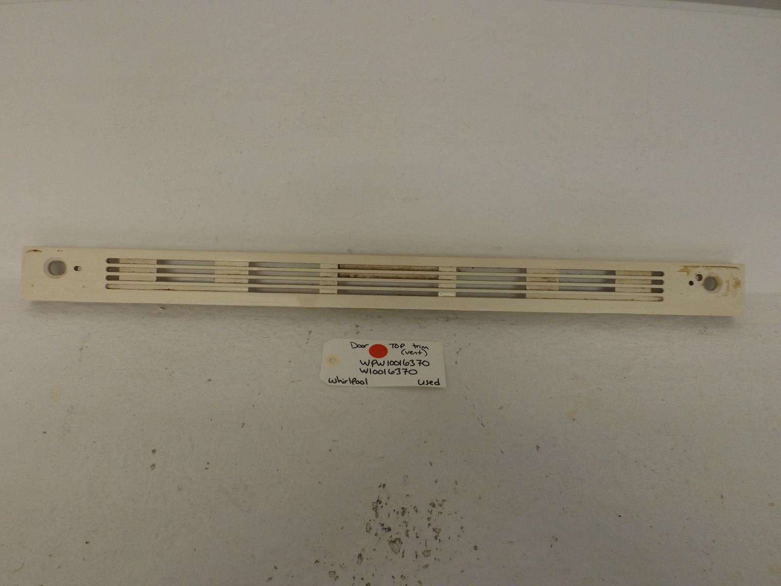 Whirlpool Stove WPW10016370 W10016370 Door Top Trim Vent Used Whirlpool Stove WPW10016370 W10016370 Door Top Trim Vent Used